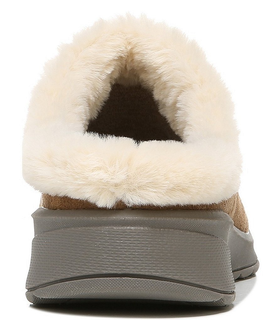 Bzees Golden Cozy Washable Slip-On Stretch Fabric Faux Fur Mules