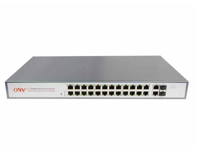 ONV-POE31024PFM 24*10/100M Ethernet ports + 2*gigabit combo ports Managed PoE switch