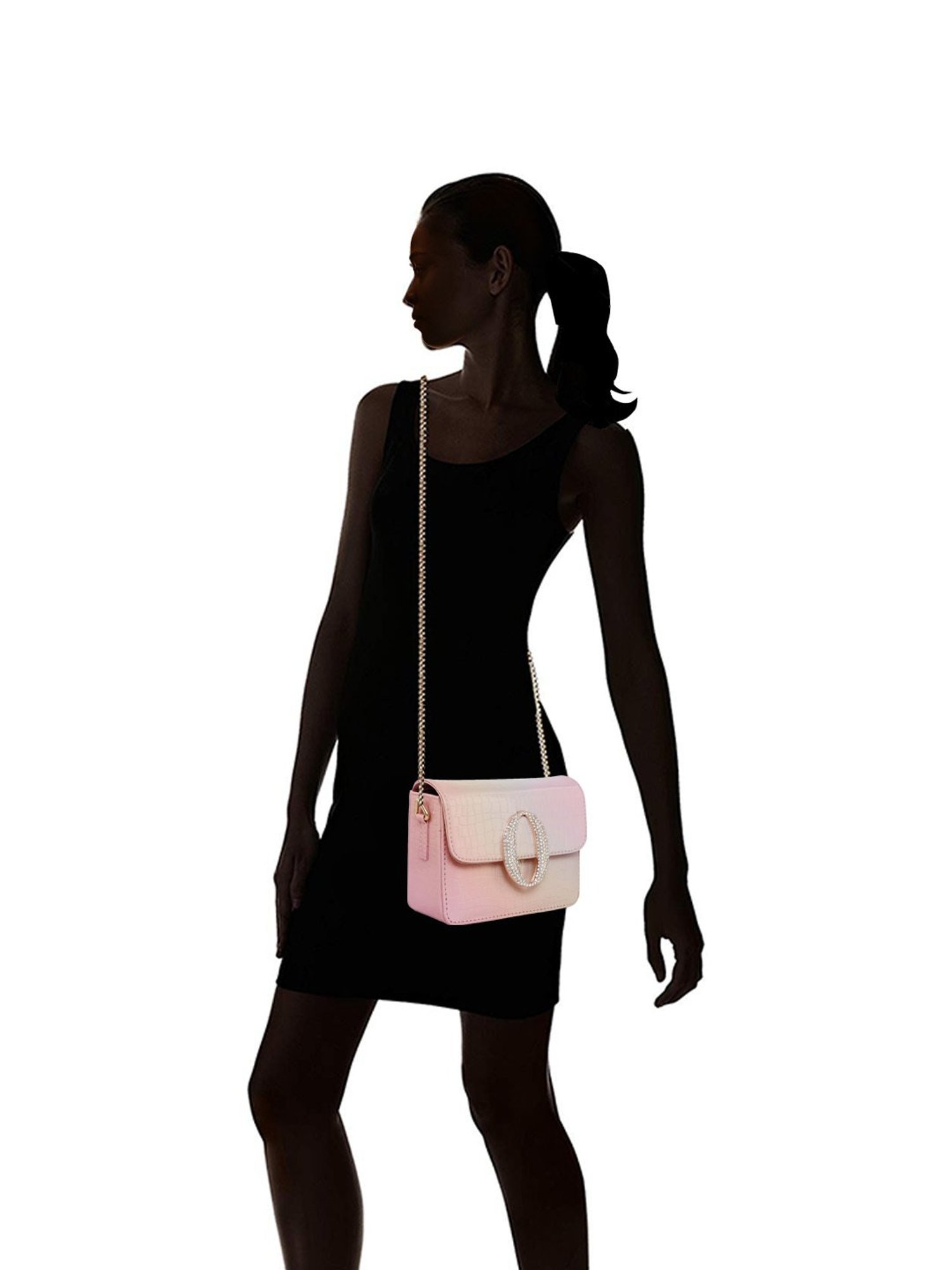 Esbeda Pink Textured Small Sling Handbag