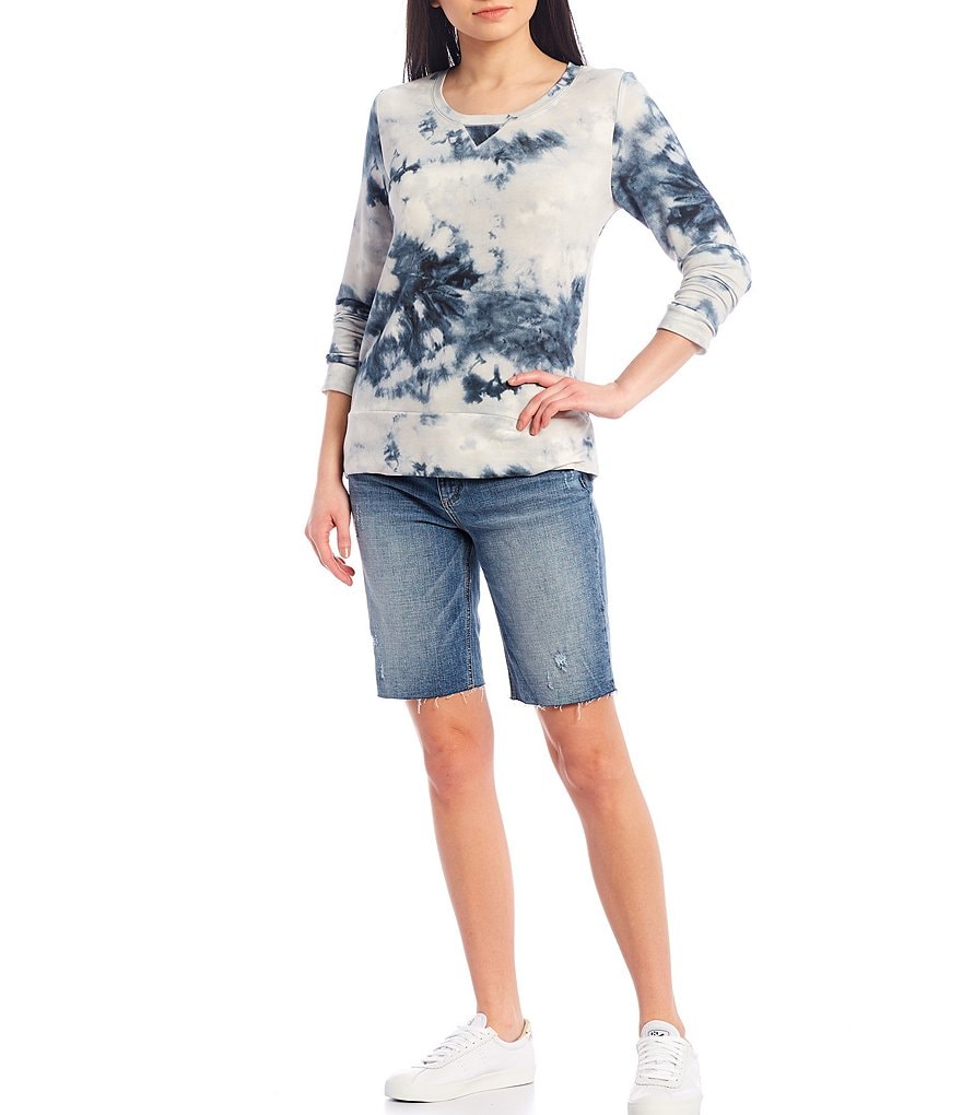 KUT from the Kloth Sophie High Rise Raw Hem Bermuda Shorts