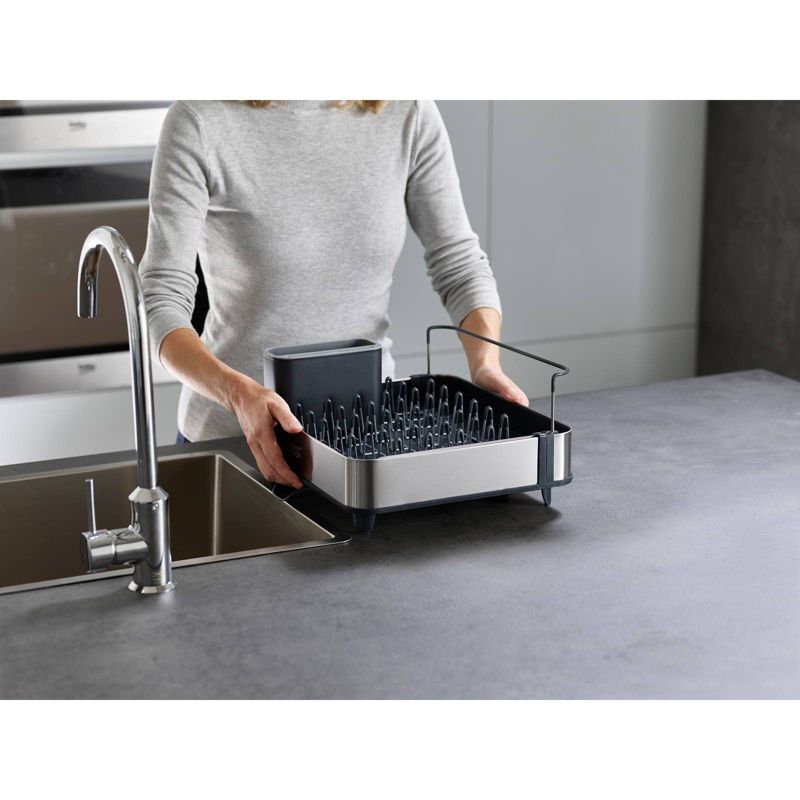 Joseph Joseph Extend Steel Expandable dish rack with draining spout - Gray
