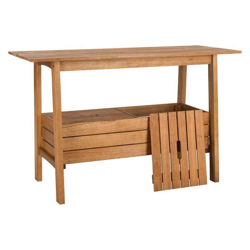 Bertie Tea Trolley - Teak - Safavieh