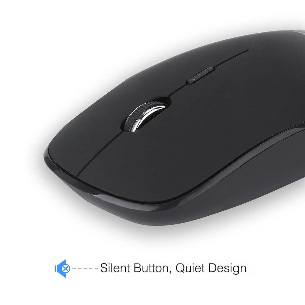 Ultra-Thin 2.4G Wireless Keyboard and Mouse Set 102keys Full Size Keyboard and Ergonomic Mouse Combo for Windows, Computer, Desktop, PC, Notebook