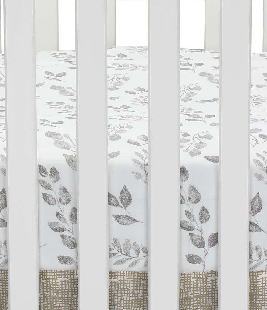 Lambs & Ivy Painted Forest Watercolor Leaf Print Fitted Crib Sheet