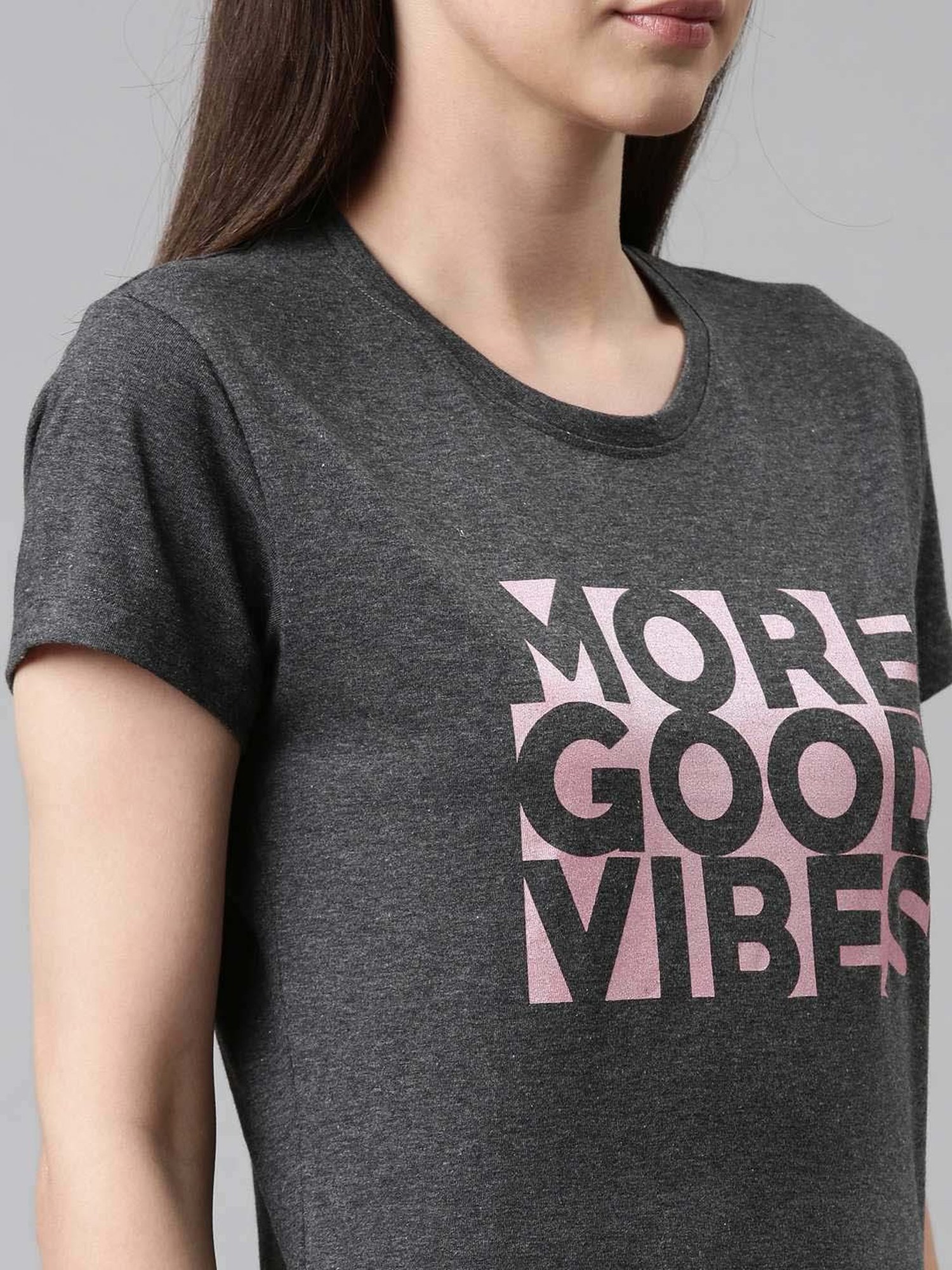 TWIN BIRDS Grey Printed Sleep Tee