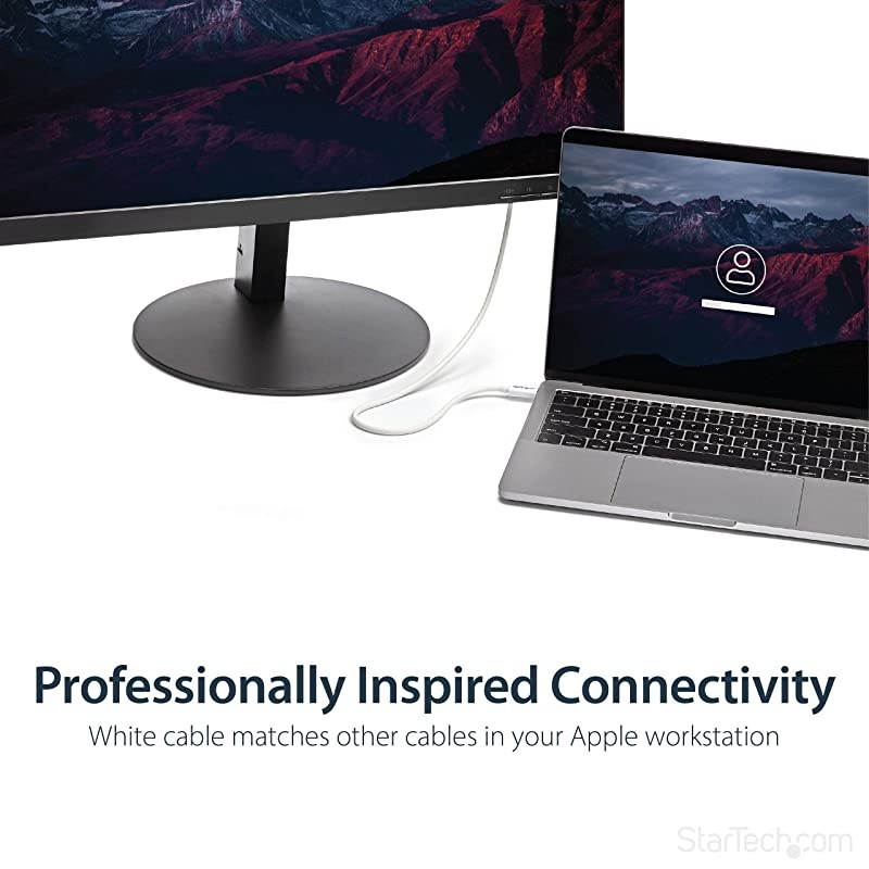 com 40Gbps Thunderbolt 3 Cable 16ft05m White 5k 60Hz4k 60Hz Certified TB3 USBC Charger Cord w 100W Power Delivery TBLT34MM50CW