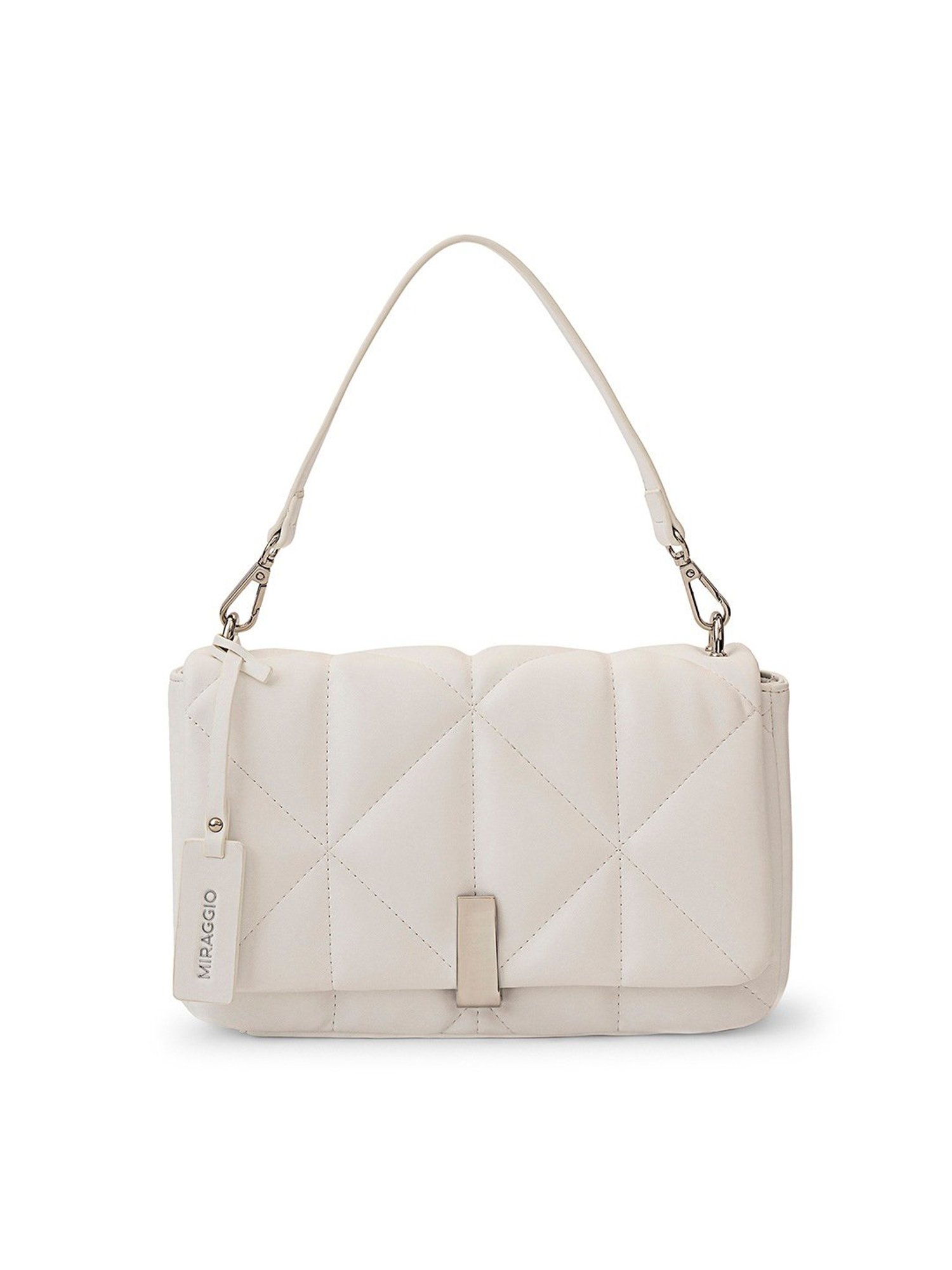 Miraggio Genevieve White Quilted Cross Body Bag