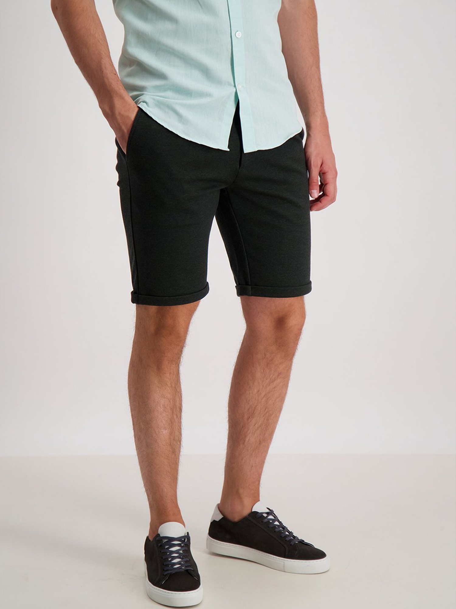 Lindbergh Dark Green Slim Fit Bermuda Shorts