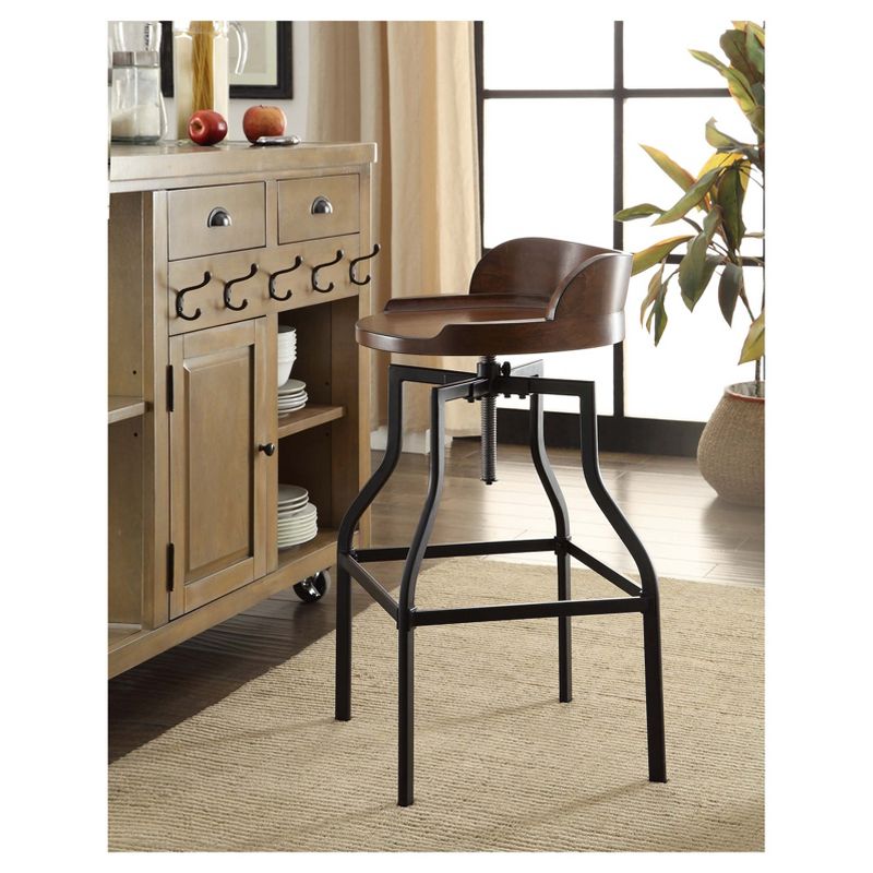 Freya Adjustable Stool - Chestnut/Black - Carolina Chair and Table