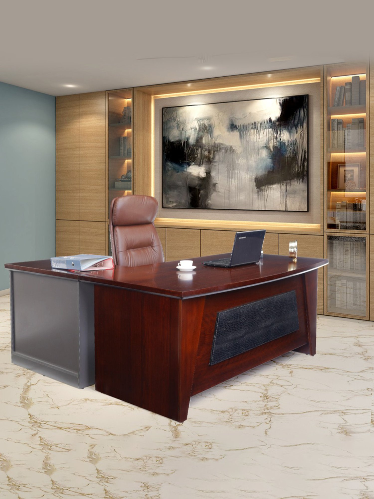 Durian Bliss Black Premium Leatherette Executive Chair