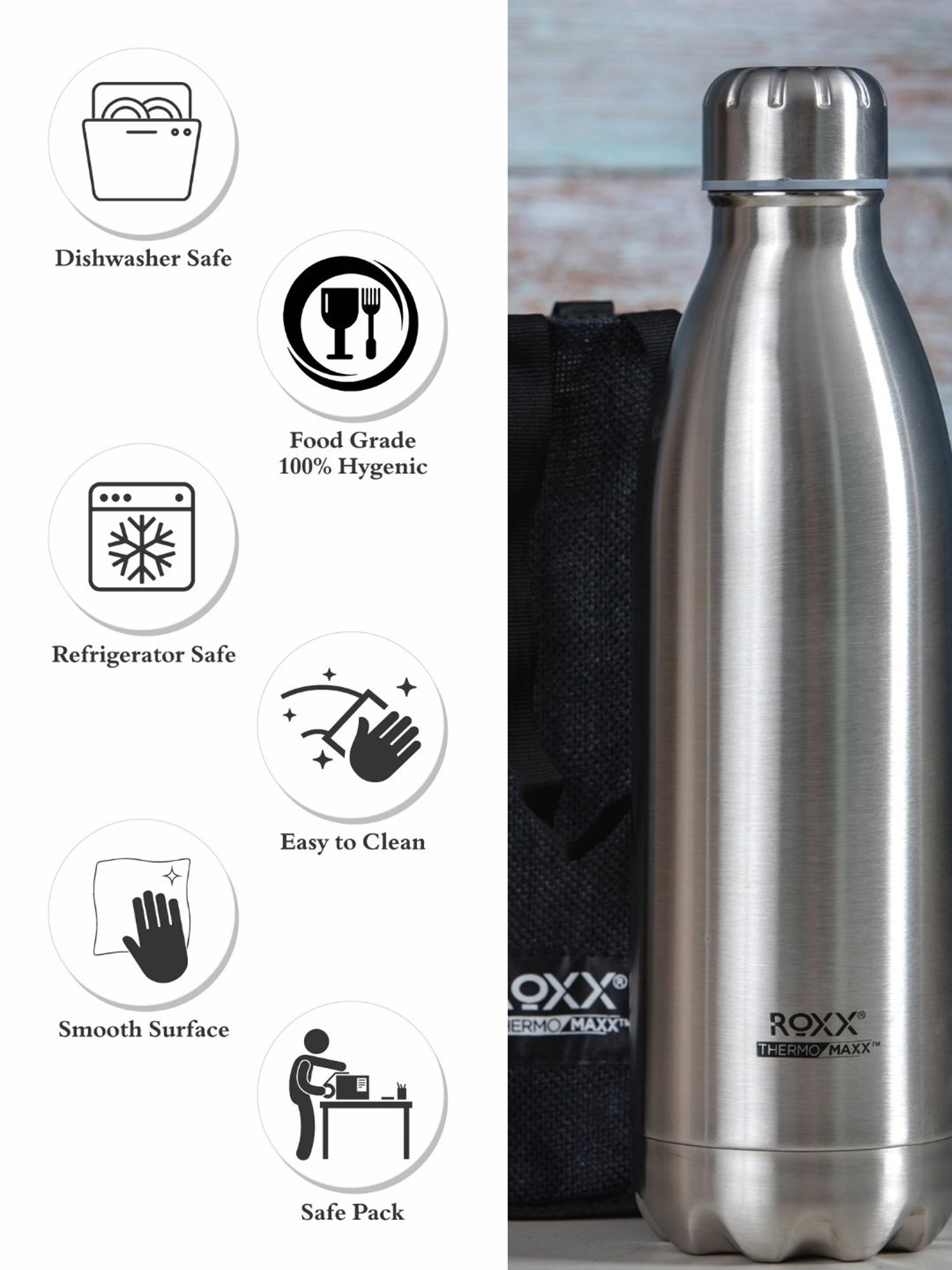 Milton Elfin Silver Stainless Steel Insulated Water Bottle (160 ml) - Set of 1