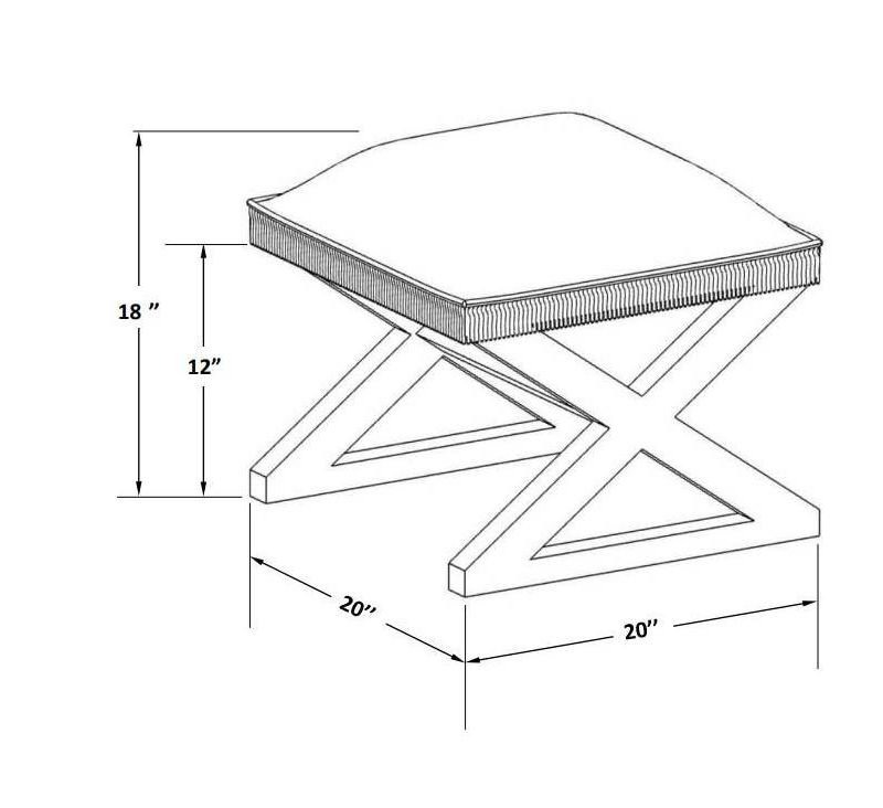 Colmar Tassel Ottoman Off White - Powell Company