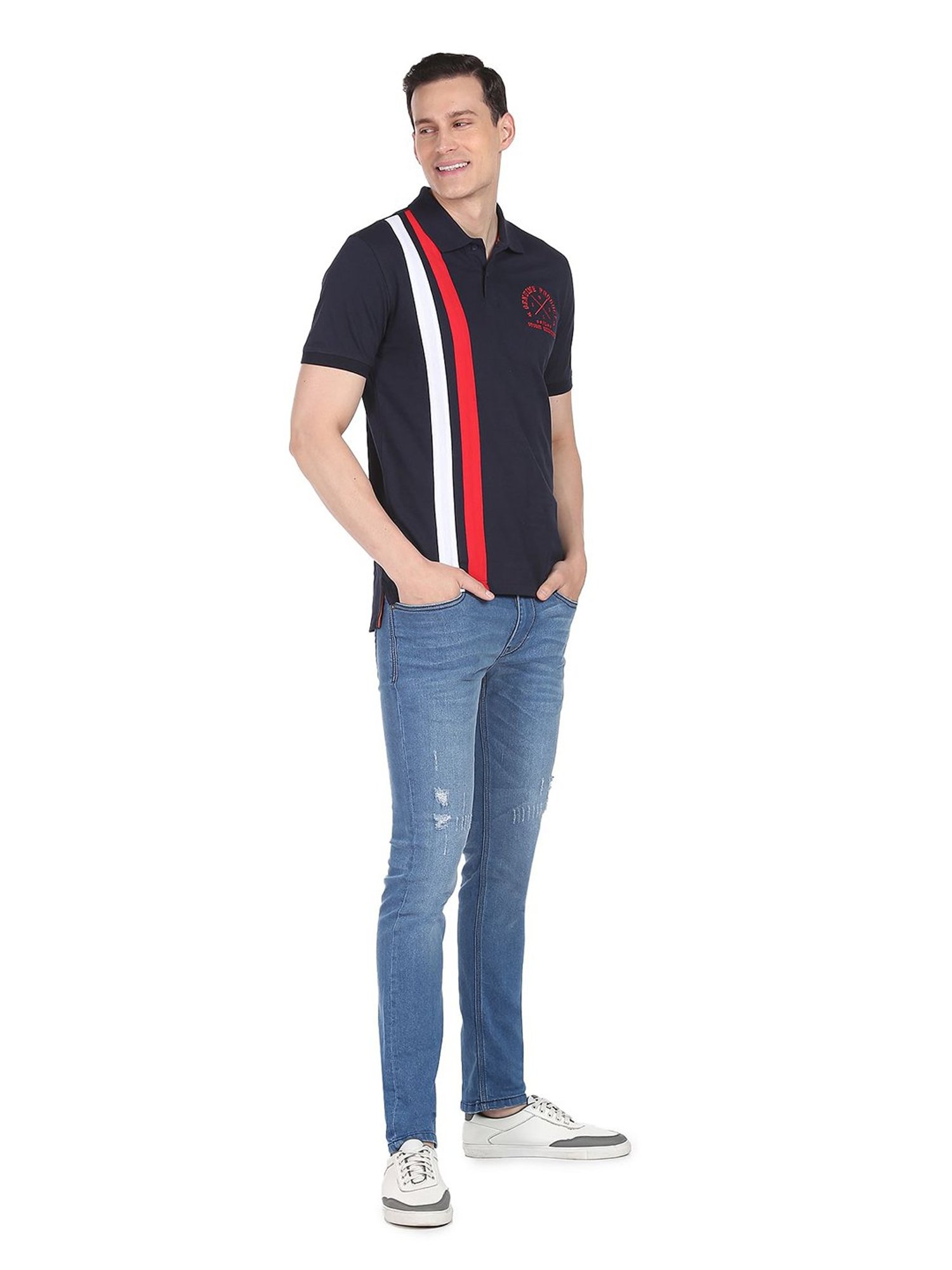 AD by Arvind Navy Polo T-Shirt