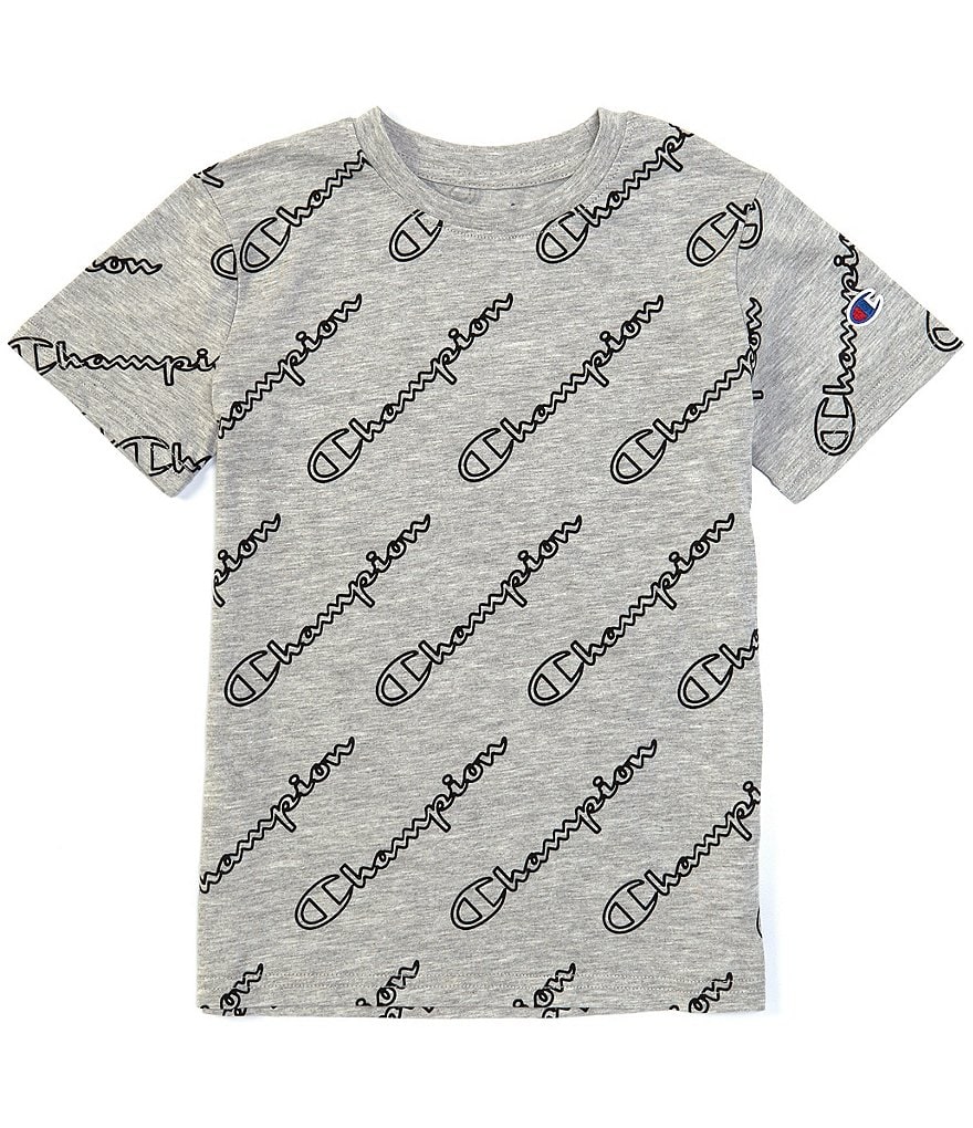 Champion Big Boys 8-20 Short-Sleeve Diagonal Script Print Tee