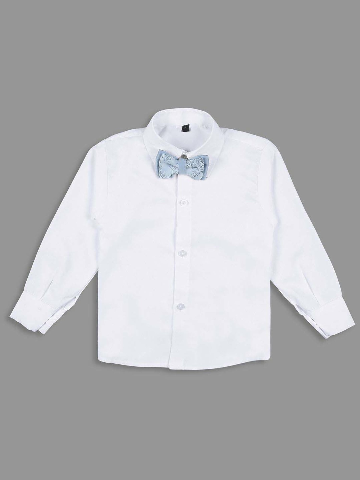 Kids Island Boys Blue & White Embroidery Full Sleeves Suit Set