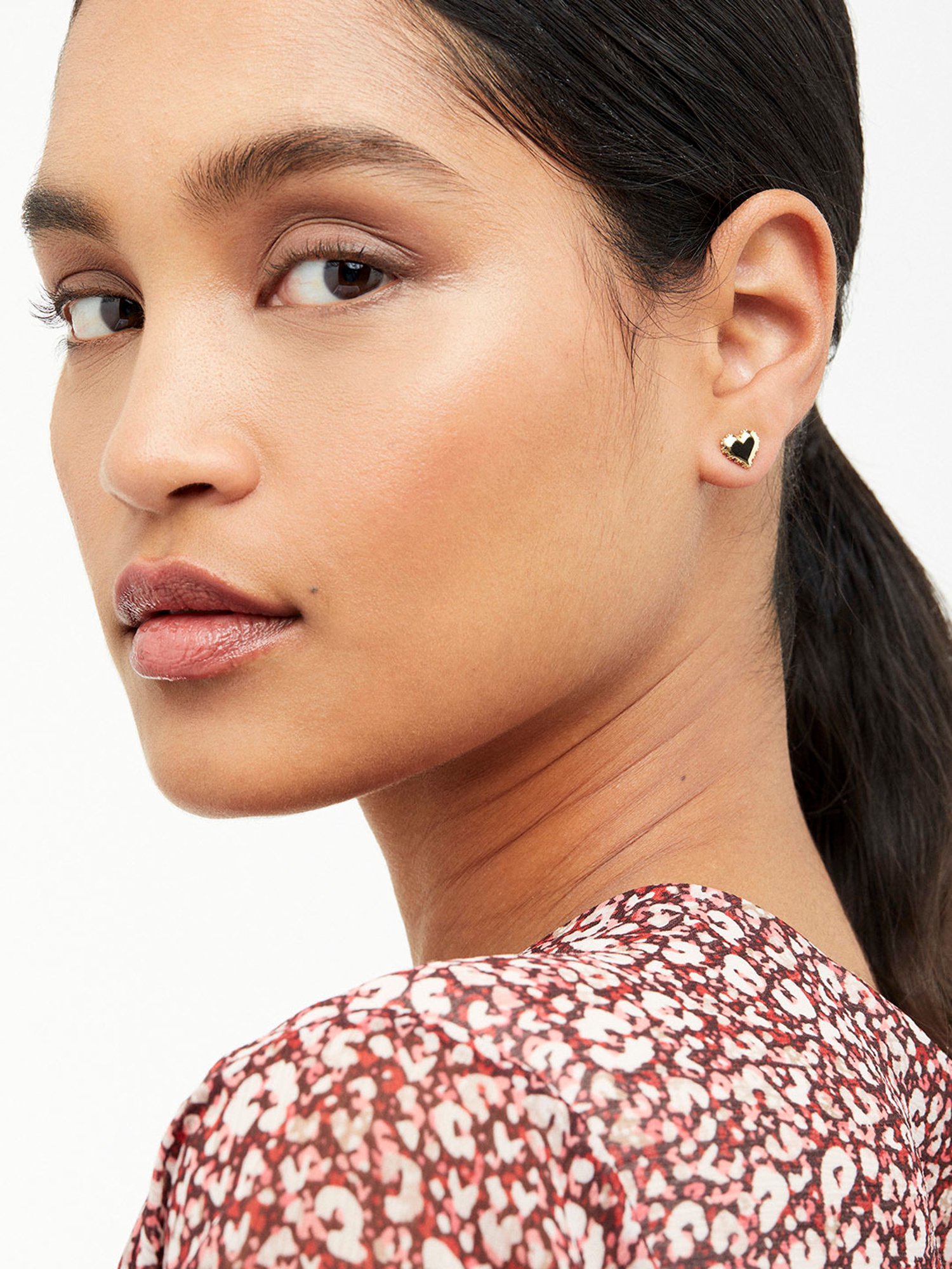 Ted Baker Gold Tone Sersy Sparkle Heart Stud Earrings for Women & Girls