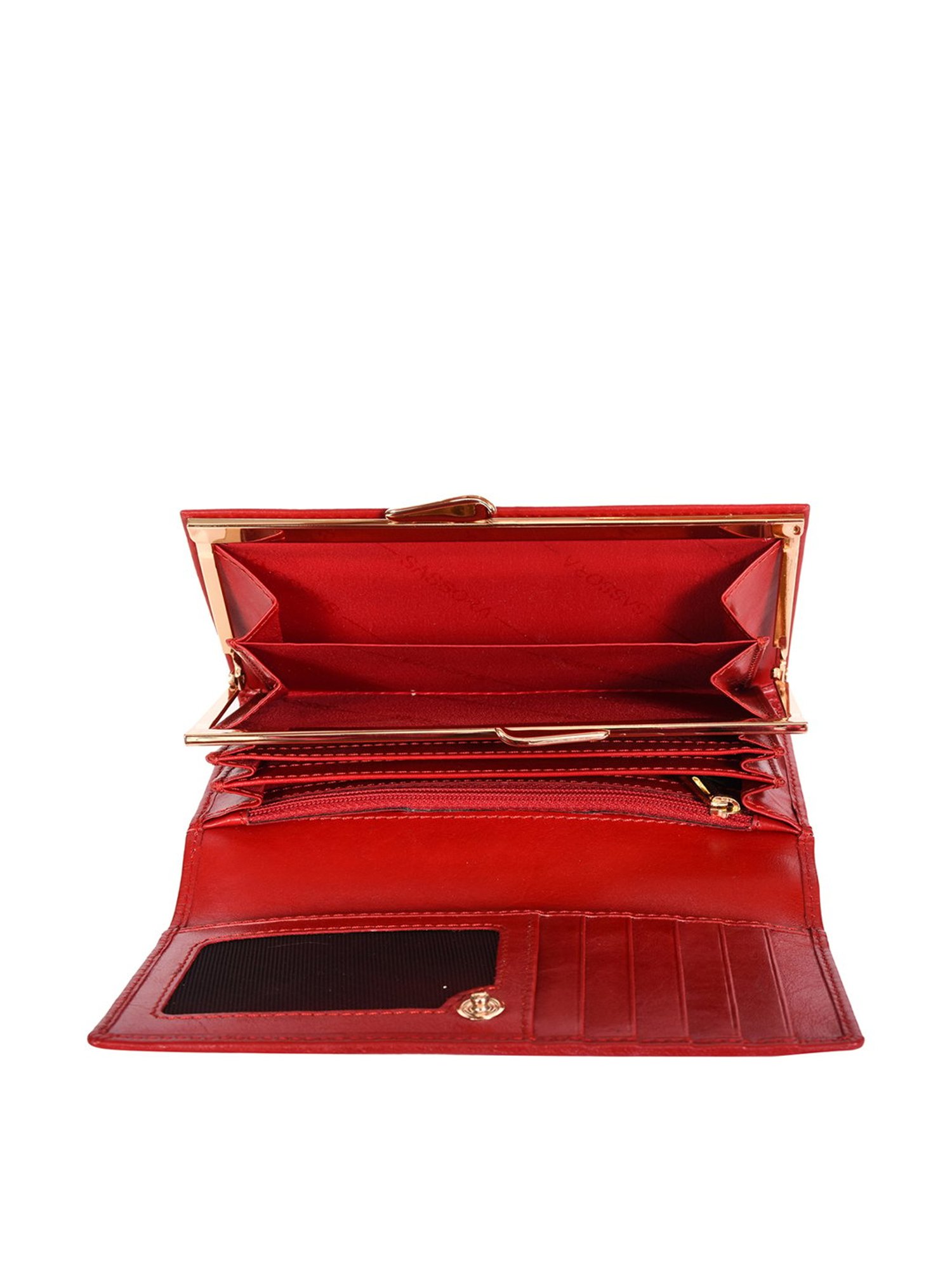 SASSORA Red Solid Rfid Wallet for Women