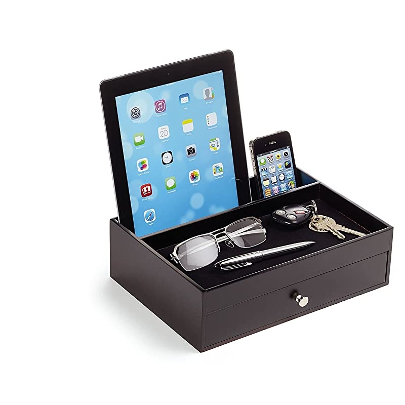 Valet Charging Station MultiDevice Office Desk Organizer Perfect Nightstand Organizer Great for Your Wallet Keys Phones Other Electronic