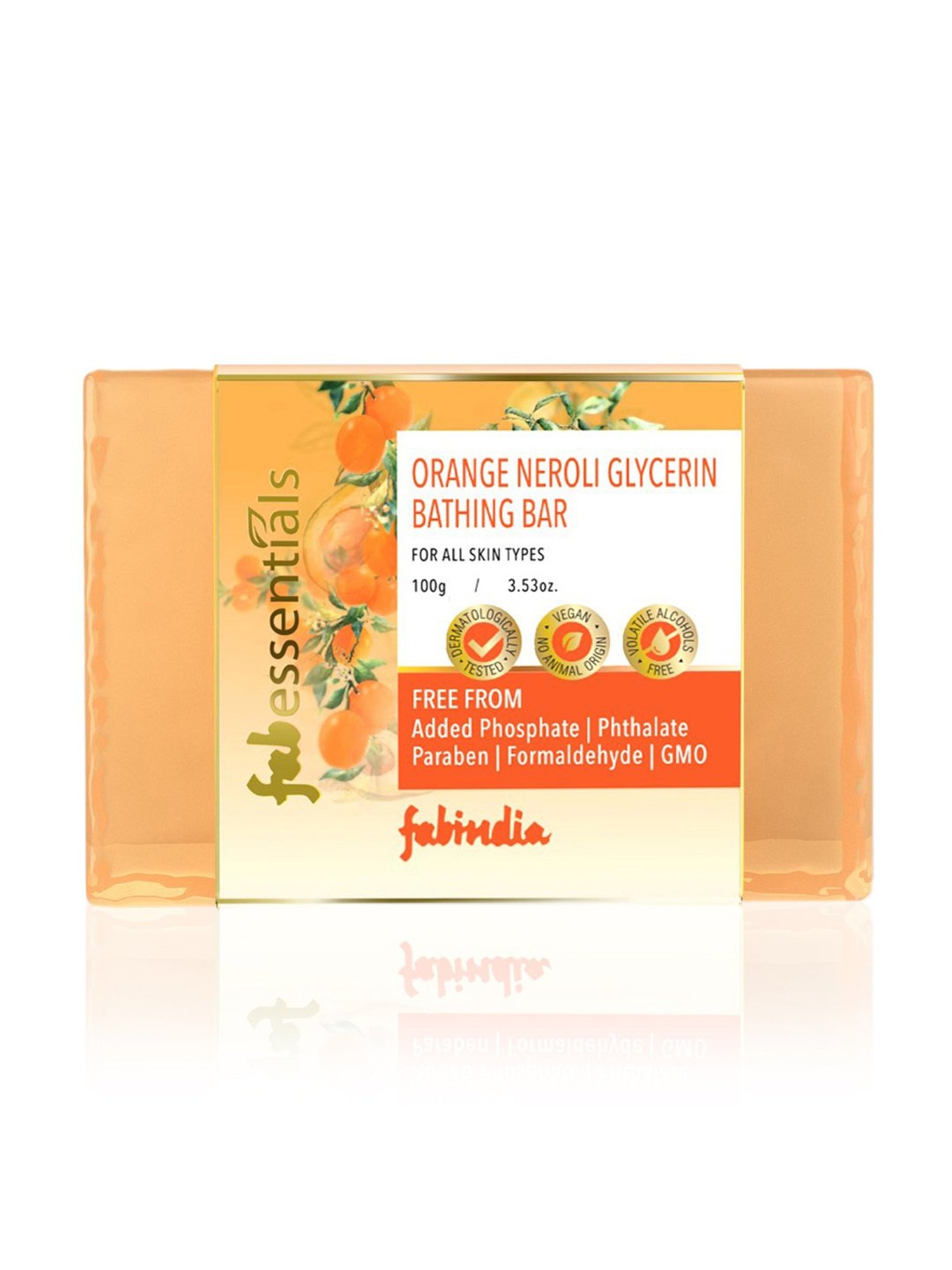 Fabessentials Orange Neroli Glycerin Bathing Bar - 100 gm
