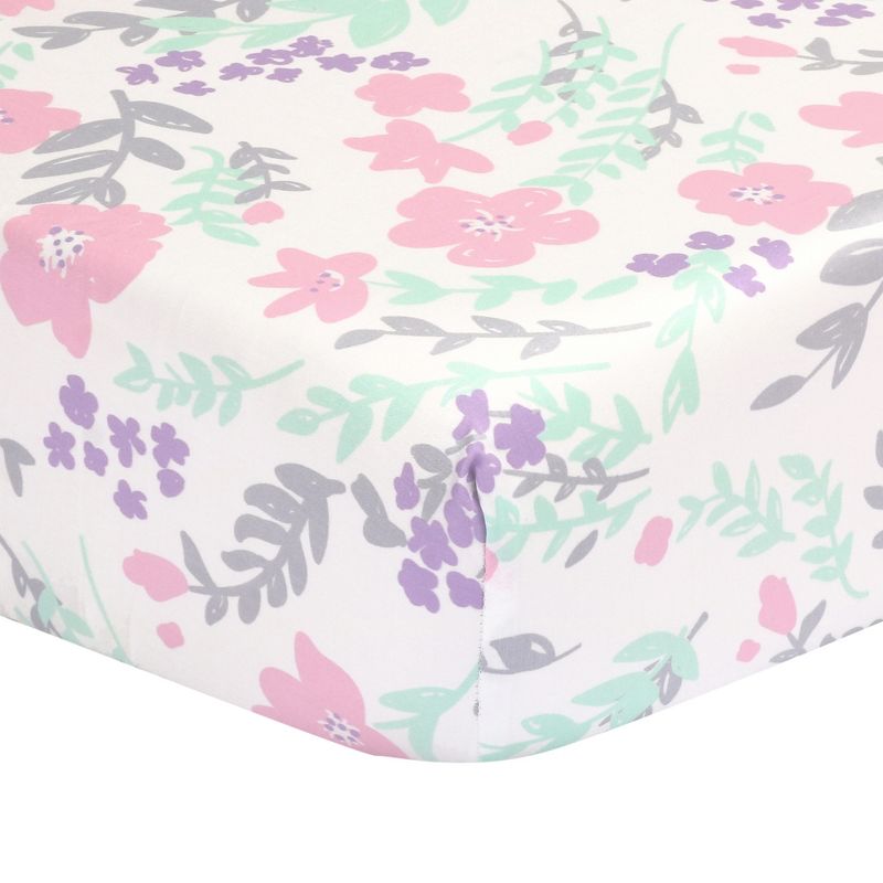 The Peanutshell Fitted Crib Sheet - Pink Floral