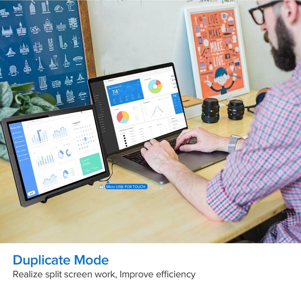 12.3"Touch Monitor Computer Display 1600&times;1200 Portable Monitor Capacitive External Screen 4:3 with HDMI DVI VGA For PC