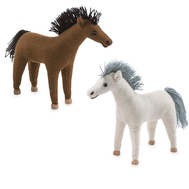 Magic Cabin - Felt Pony with Wooden Hooves, White