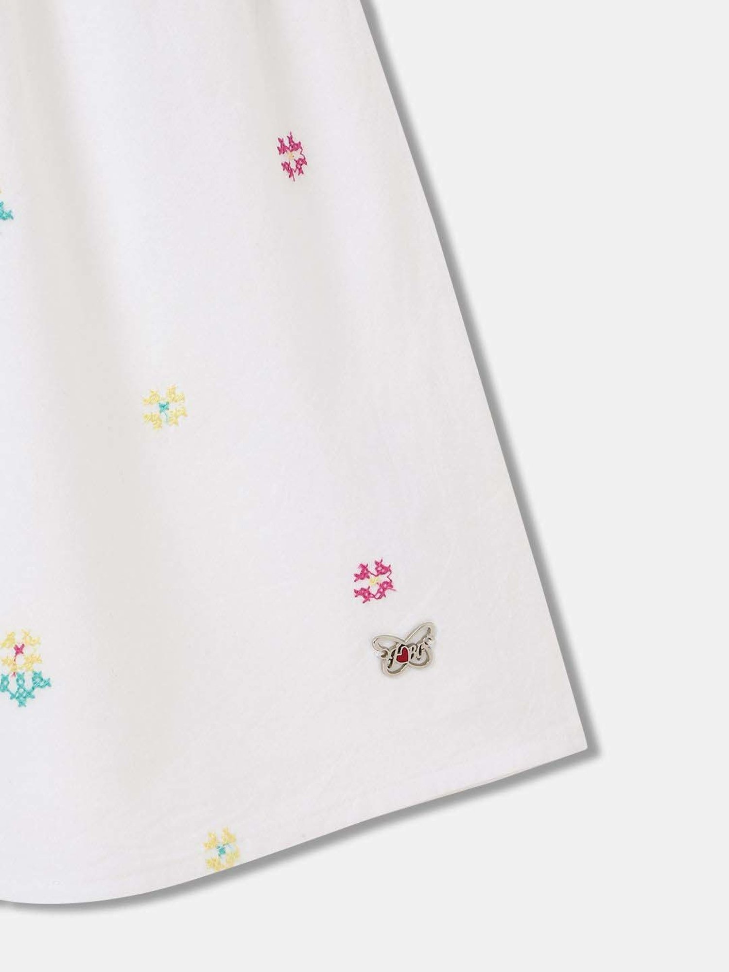 Blue Giraffe Kids White Cotton Dress