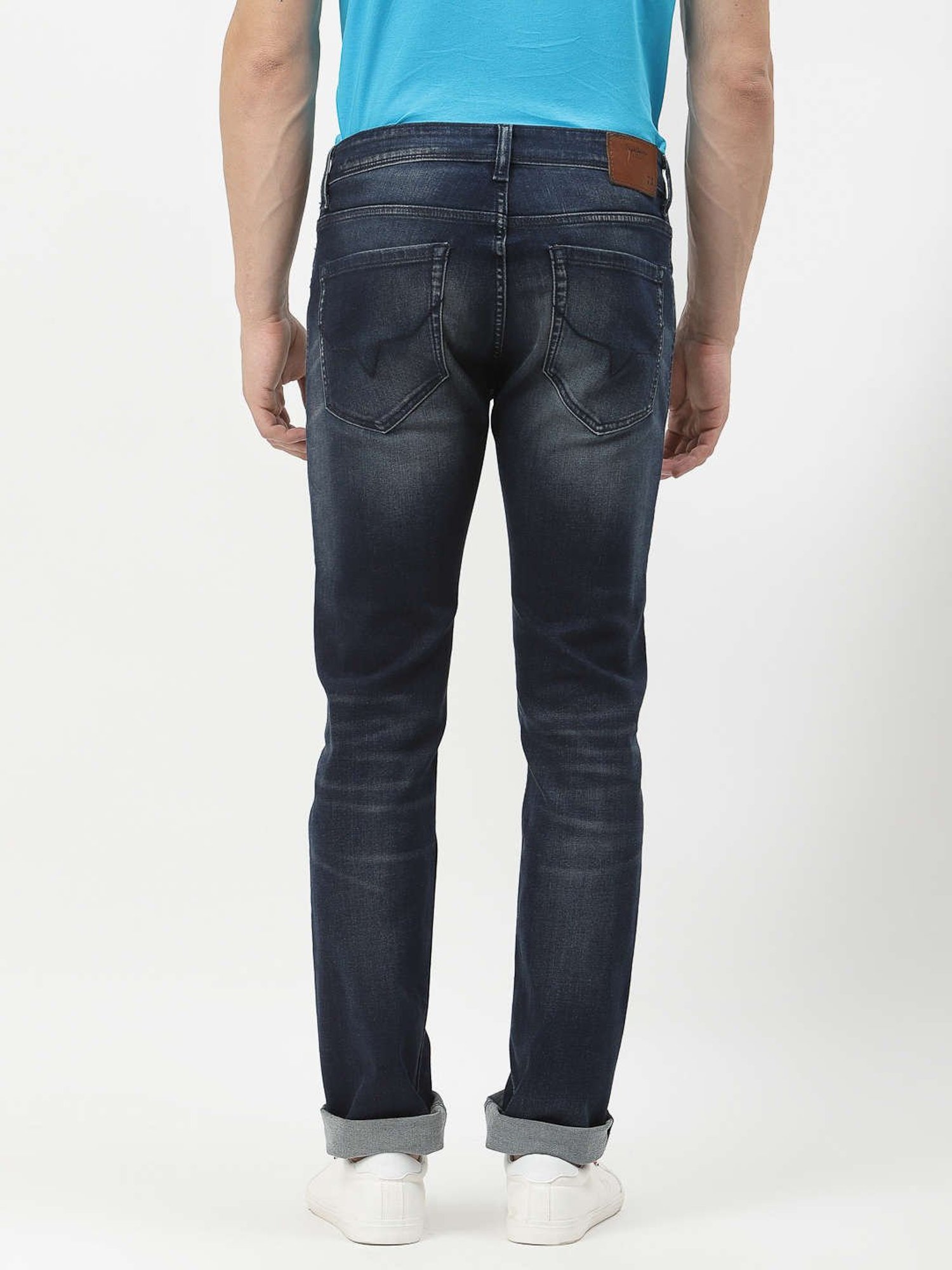 Pepe Jeans Dark Blue Slim Fit Lightly Washed Jeans