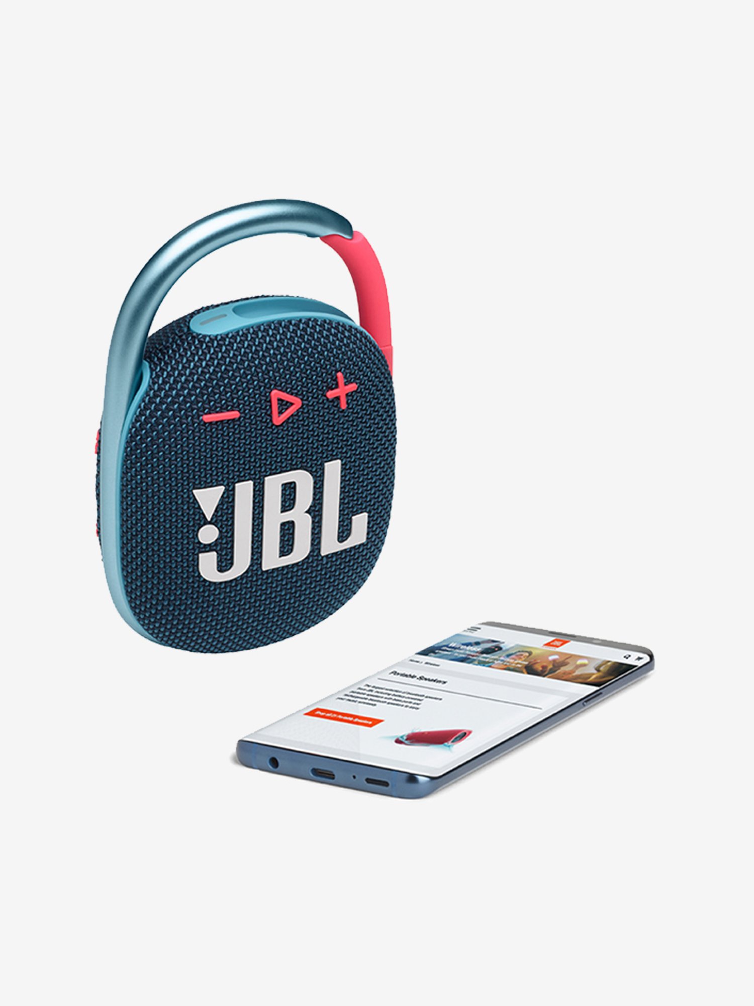JBL Clip 4 Ultra-Portable IP67 Water & Dustproof Bluetooth Speaker (Blue & Pink)
