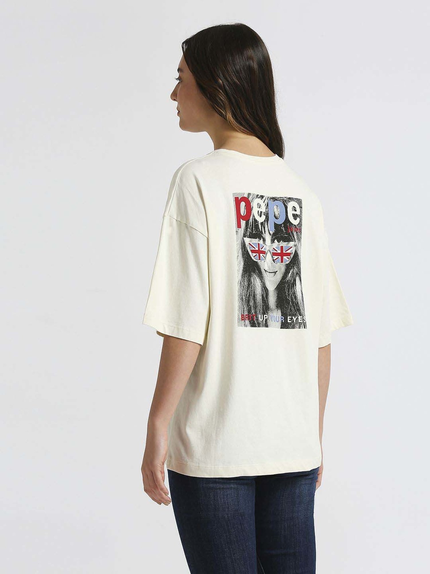 Pepe Jeans White Cotton Printed T-Shirt