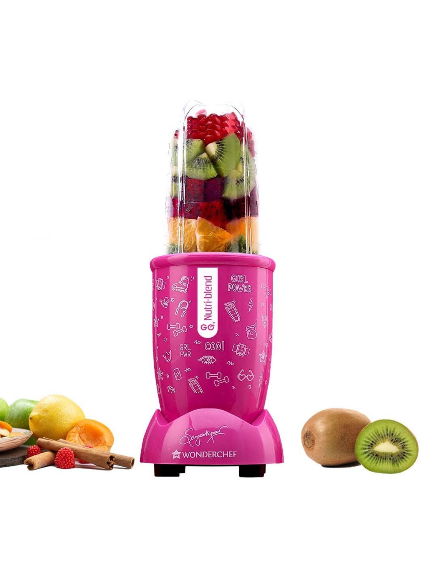 Wonderchef Nutri-blend GO 22000 RPM 400W Copper Motor with 1 Jar 2-Yr Warranty Recipe Book, Pink