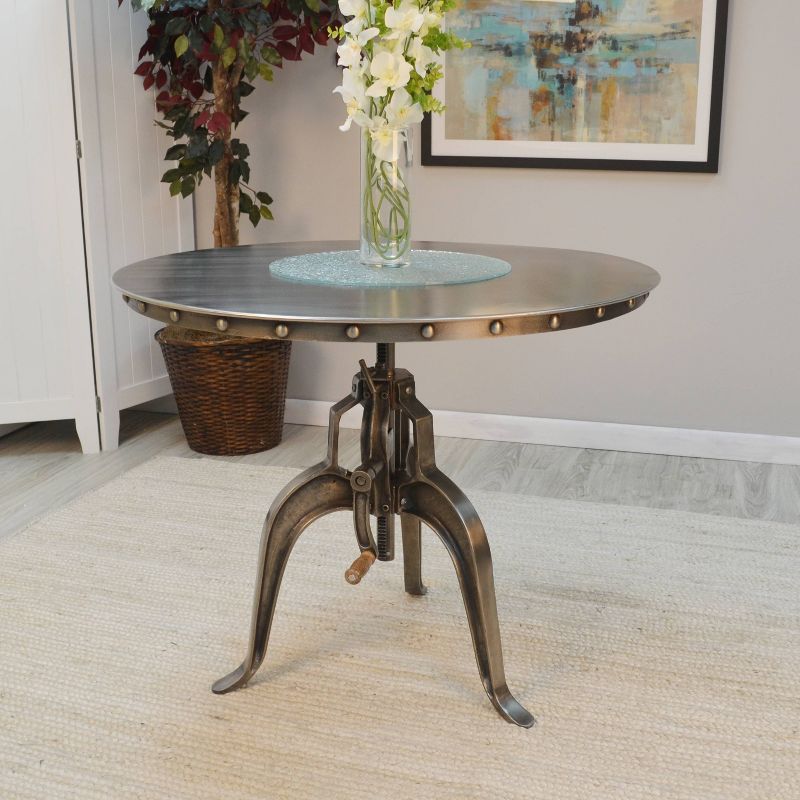 Velio Adjustable Dining Table Antique Nickle - Carolina Chair & Table