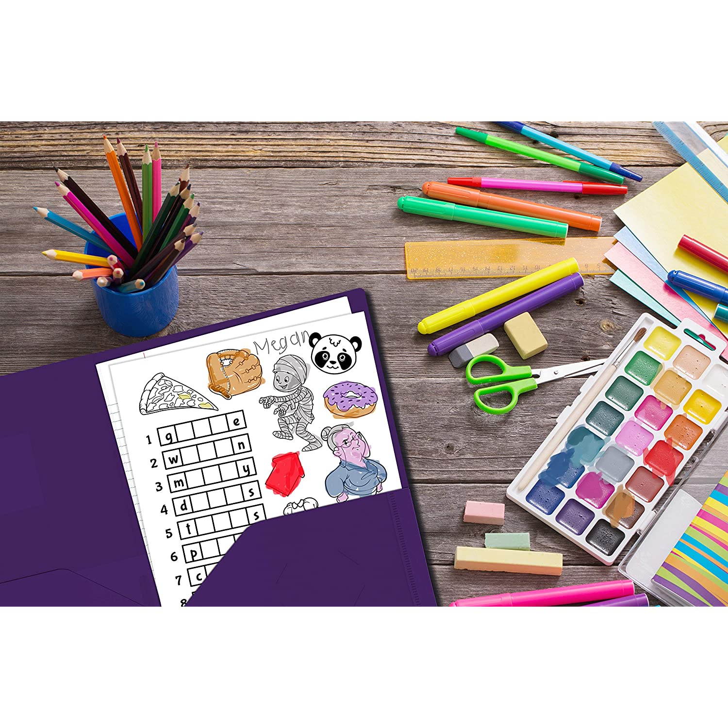 Better Office Products Poly 2 Pocket Folders Heavyweight, 36 Piece