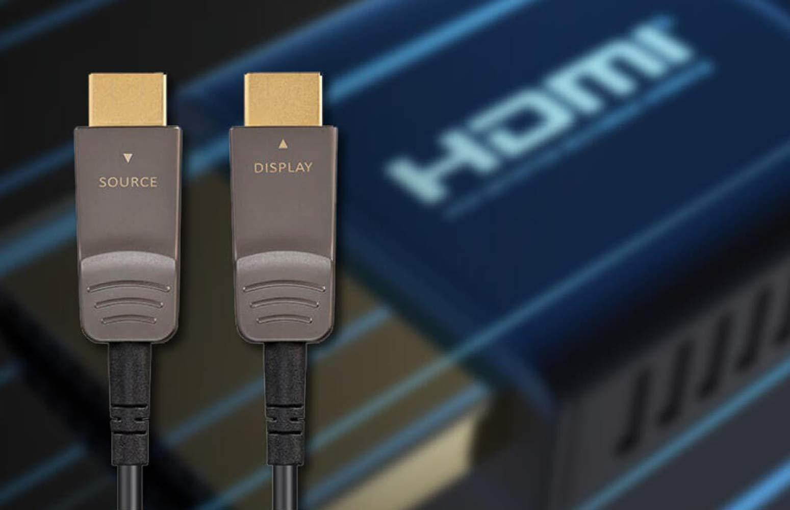 Monoprice Ultra High Speed HDMI Cable - 330 Feet - Black, 8K@120Hz, Dynamic HDR, 48Gbps, Fiber Optic, eARC, AOC, YCbCr 4:4:4 - SlimRun AV Series