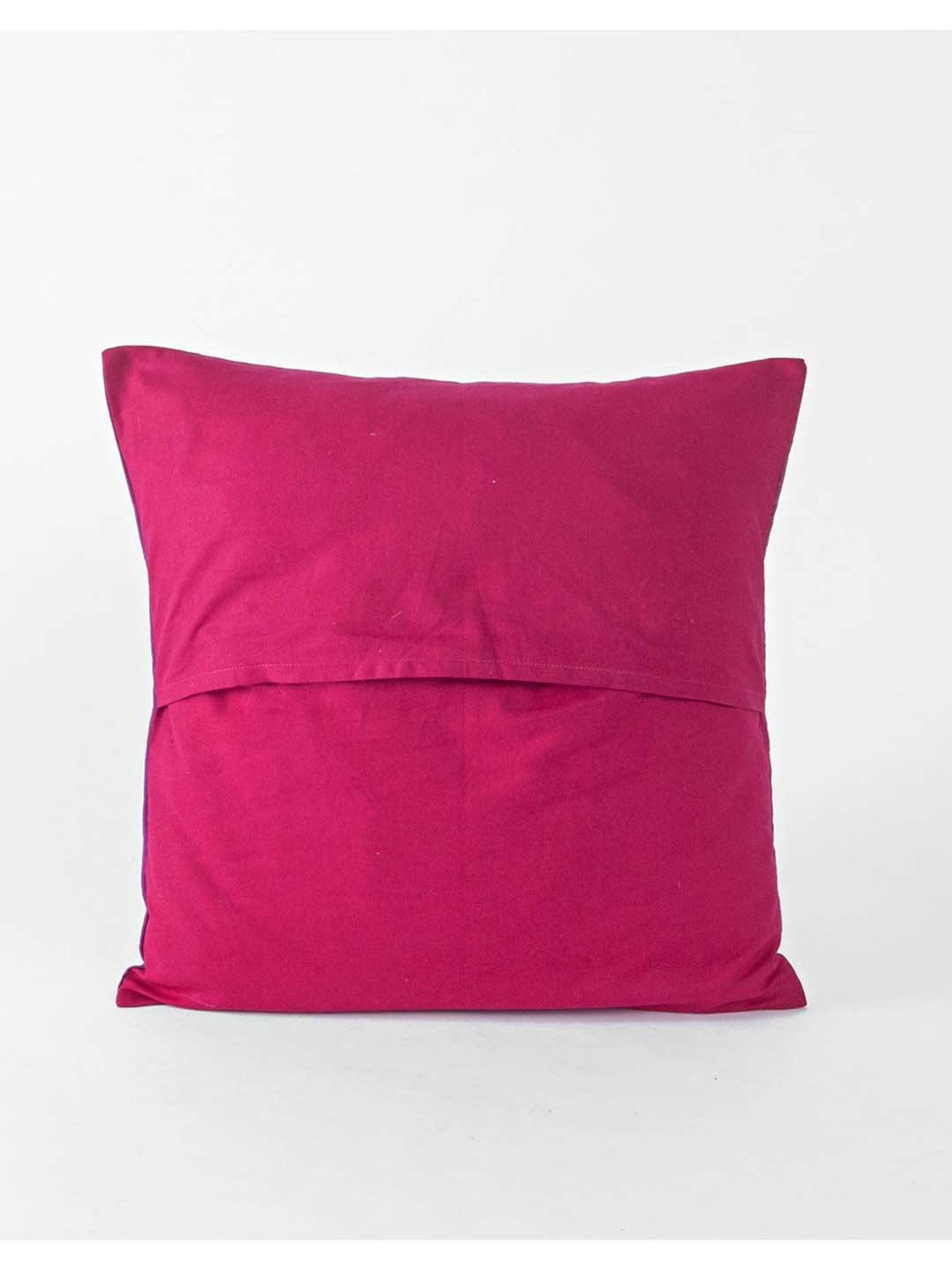Fabindia Sagira Pink & Purple Cotton Silk Cushion Cover - Set of 1