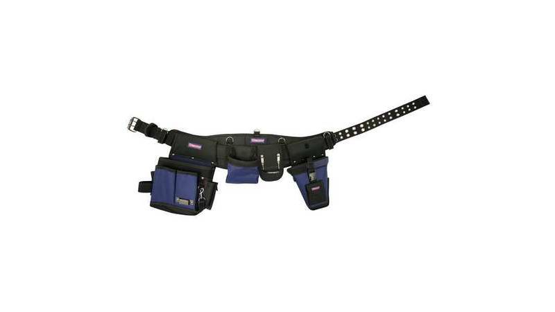 WESTWARD 5MZN4 Black Polypropylene Work Belt; Tool Belt, 17 Pockets