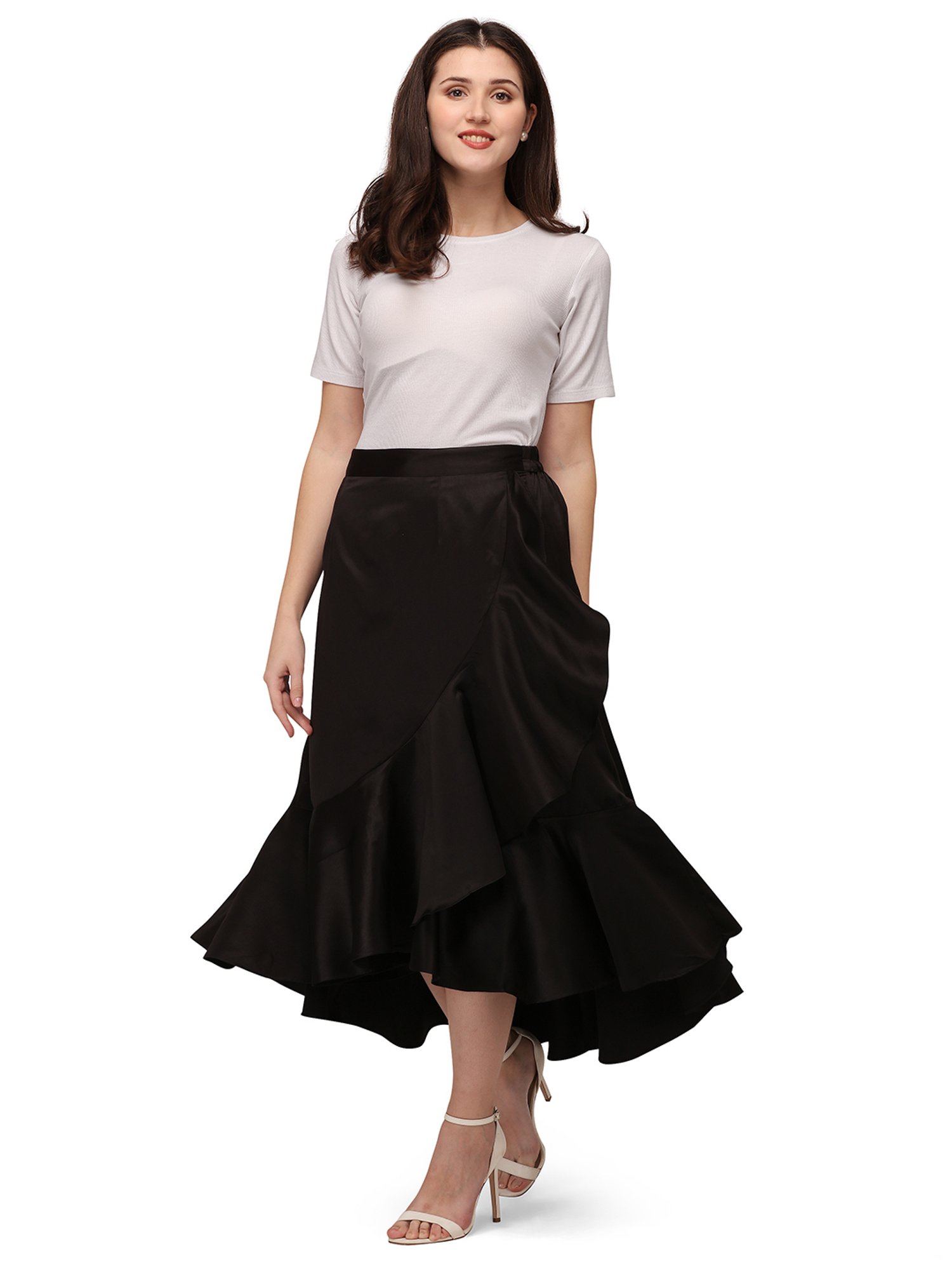 Smarty Pants Black Below Knee Skirt