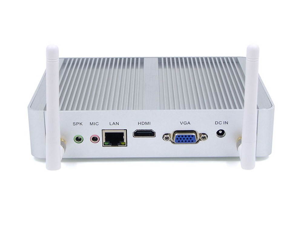 Partaker Fanless Mini PC,Desktop Computer,with Windows 10 Pro/Linux Ubuntu support,Intel Core I3 4020Y CPU,(Silver),[1VGA/1HD-MI/1LAN/4USB3.0/2USB2.0/WiFI],(8G RAM/128G SSD)