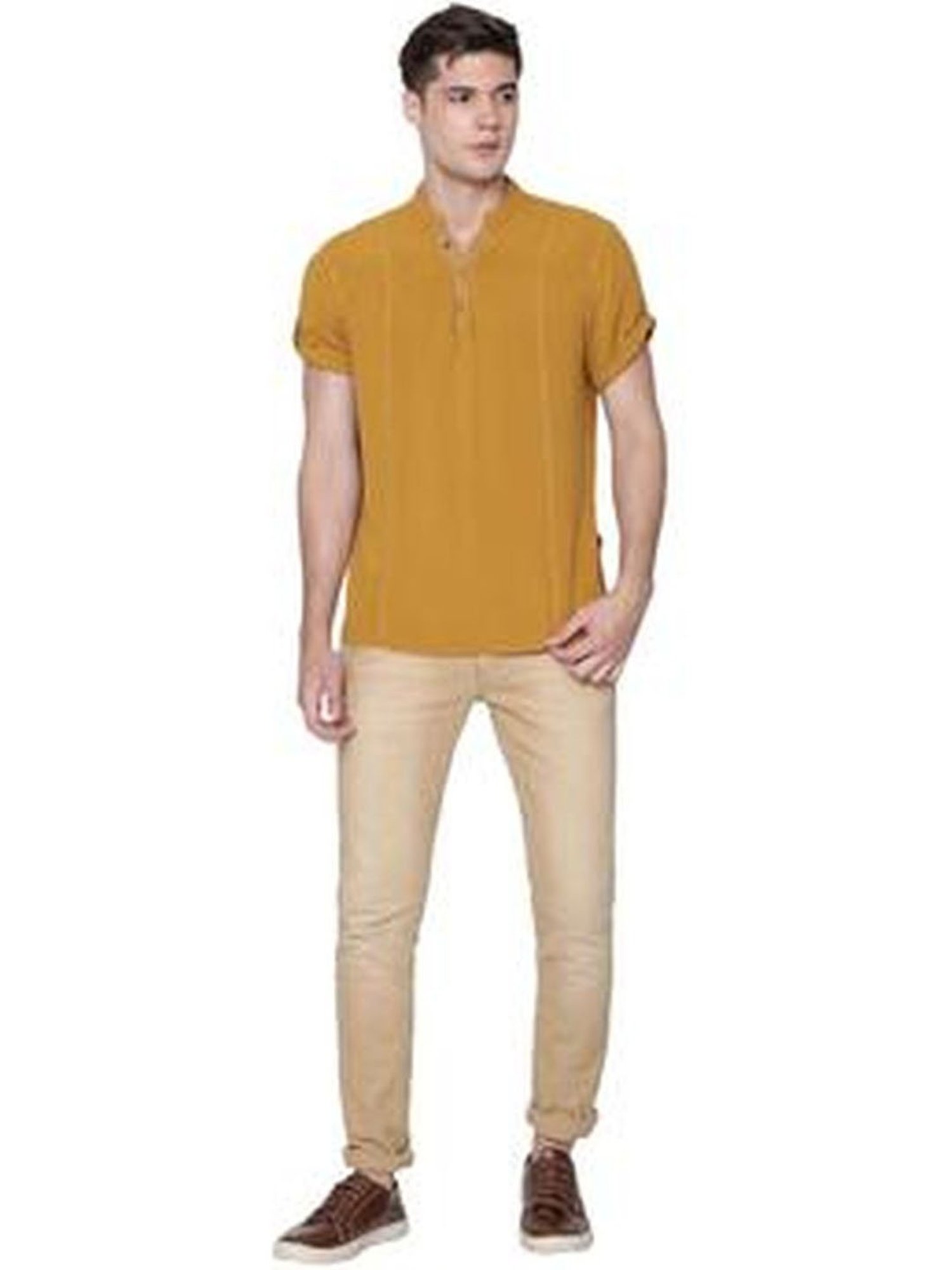 Identiti Mustard Slim Fit Shirt
