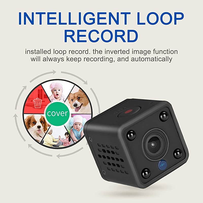 Mini Hidden Camera Spy Cam WiFi Small Wireless Full HD 1080P Video Camera with Night Vision Motion Sensor for iPhone Android Video Detection Security Nanny Surveillance Cam