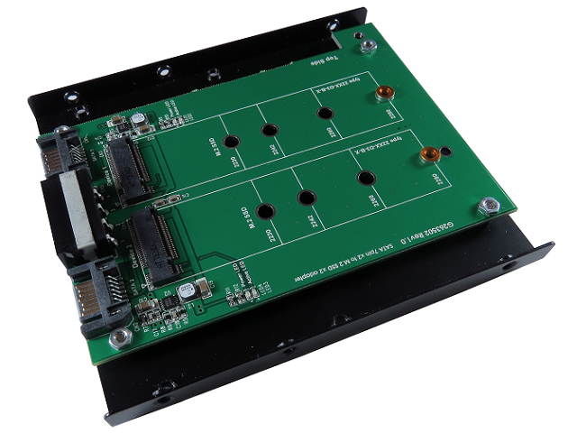 Innocard SATA III Dual ports to M.2 SSD (M-Key) x2 Adapter with 3.5" Frame Bracket