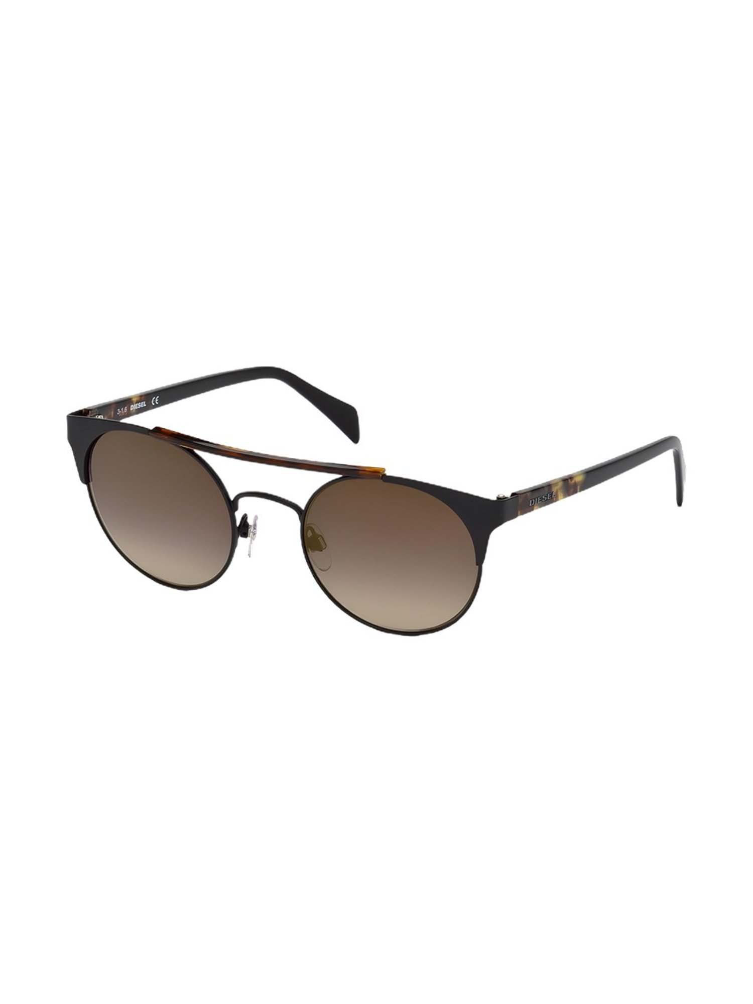 Diesel Brown Round Unisex Sunglasses