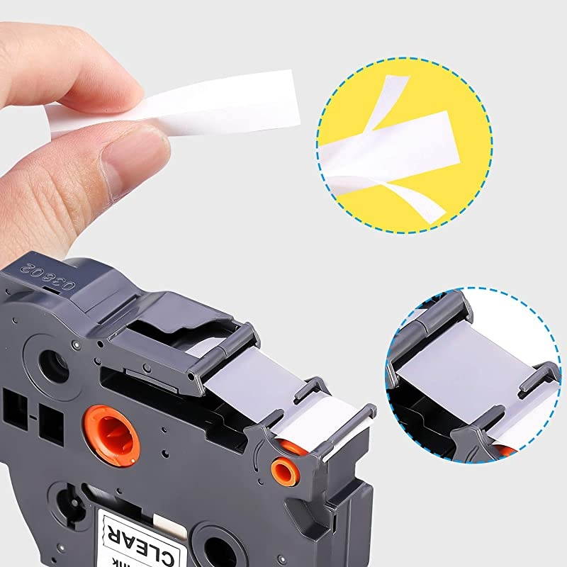 Compatible Label Tape Replacement for TZ TZE Black on Clear Standard Laminated Tape 18mm 07 Inch TZE141 TZ141 Compatible with Brother Ptouch PTD400 PTD600 PTD1880 PT1890W Label Maker 4 Pack