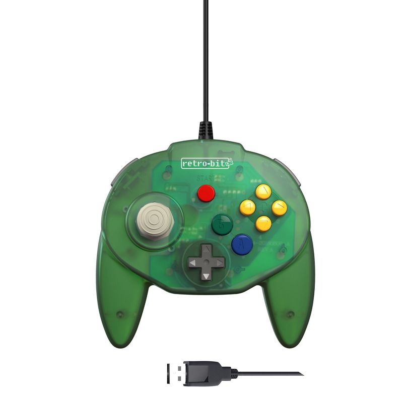 Retro-Bit Tribute64 Controller - USB Port Compatible with PC, MAC, Steam, and Nintendo Switch, Green