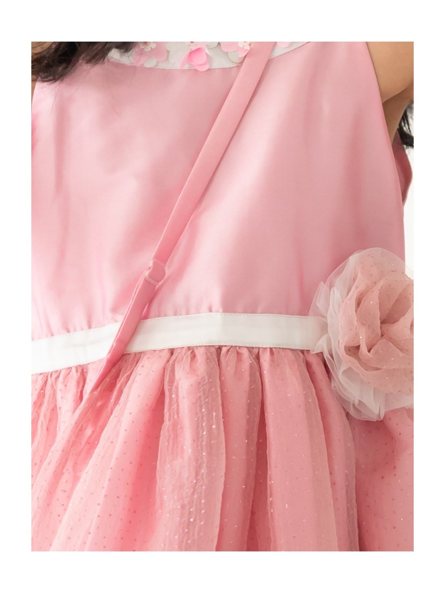 A Little Fable Kids Pink Solid Dress