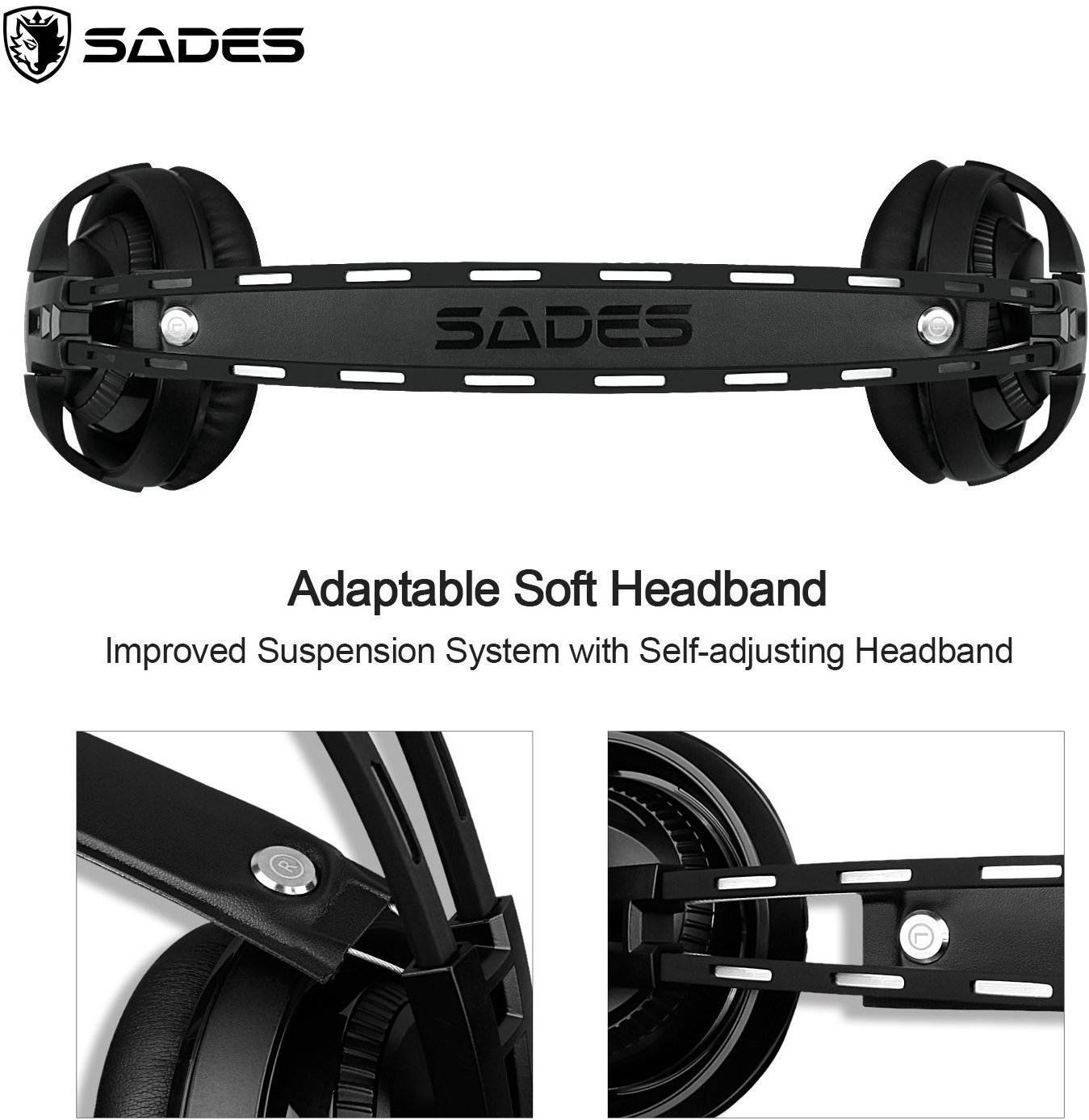 Sades R2 Gaming Headset Virtual New 7.1 Channel Surround Sound Stereo Headphones Colorful Breathing LED lights With Mic USB Plug PC Mac Headsets