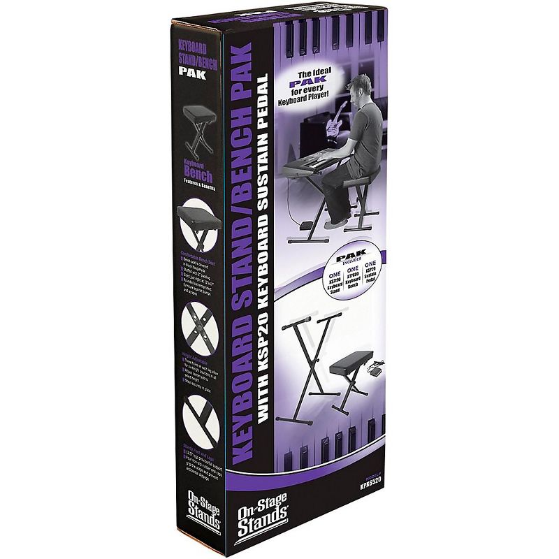 On-Stage KPK6520 Keyboard Stand/Bench Pack with Sustain Pedal