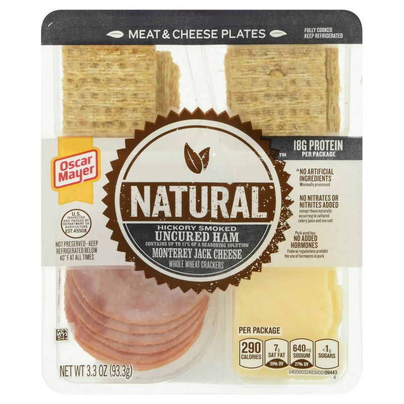 Oscar Mayer Natural Plate with Ham, Monterey Jack Cheese and Crackers - 3.3oz