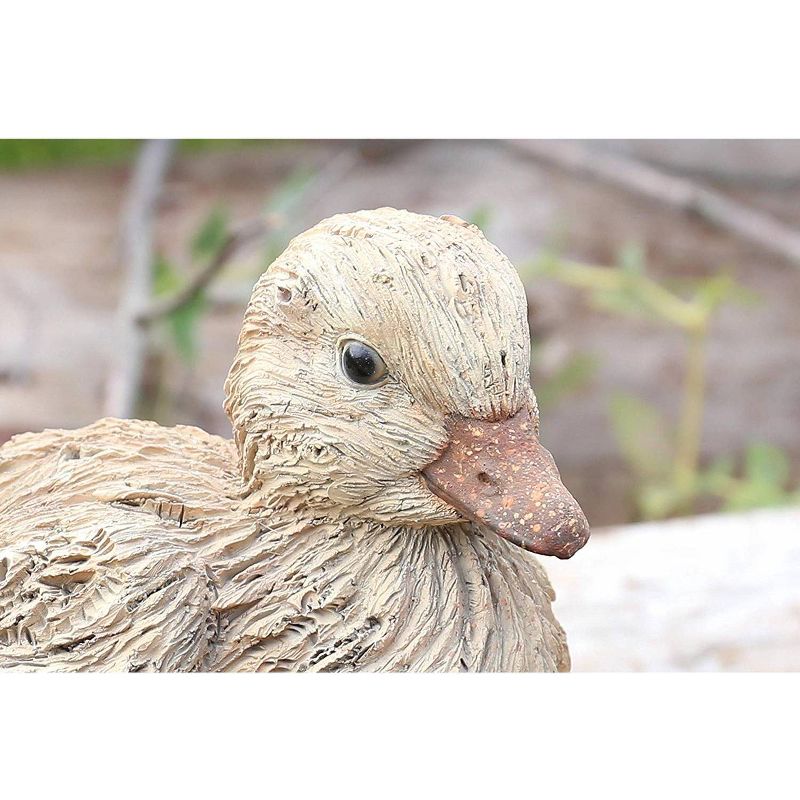 9.5" Wood Baby Duck Driftwood Outdoor Statue Brown - Hi-Line Gift