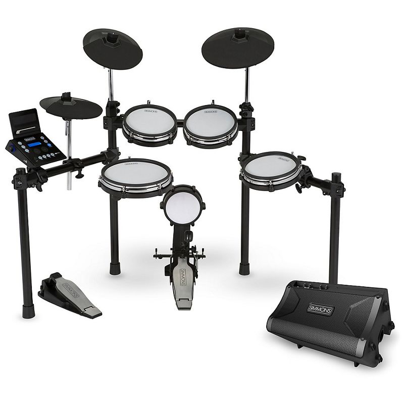 LyxJam 8-Piece Electronic Drum Kit, Professional Drum Set with Real Mesh Fabric, 448 Preloaded Sounds, 70 Songs, 15-Song Recording Capacity, Choke,Rim,Edge Capability & Kick Pad, Drum Sticks Included